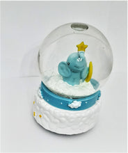 Încărcați imaginea în Galerie, Glob de Craciun cu Lichid din Sticla Muzical cu Cheita Elefant Albastru cu Ste 15 cm