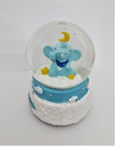 Glob de Craciun cu Lichid din Sticla Muzical cu Cheita Elefant cu Luna 15 cm