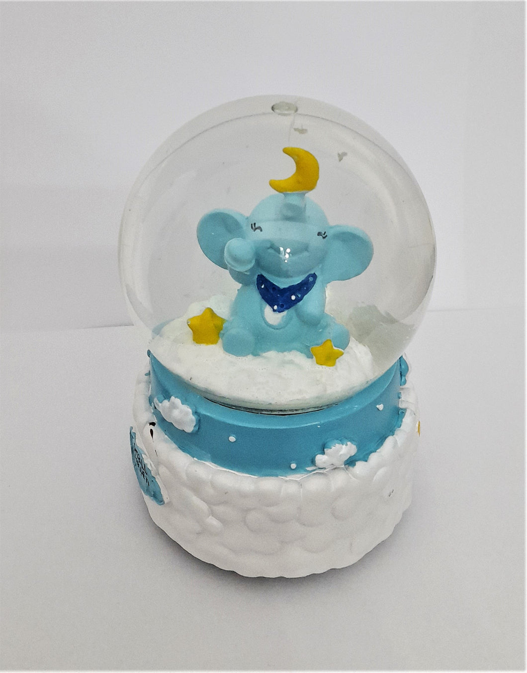 Glob de Craciun cu Lichid din Sticla Muzical cu Cheita Elefant cu Luna 15 cm