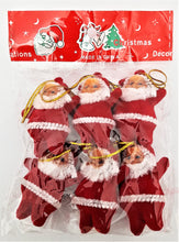 Încărcați imaginea în Galerie, Decoratiuni de Brad Mos Craciun Rosu Glitter Set 6 buc Pom