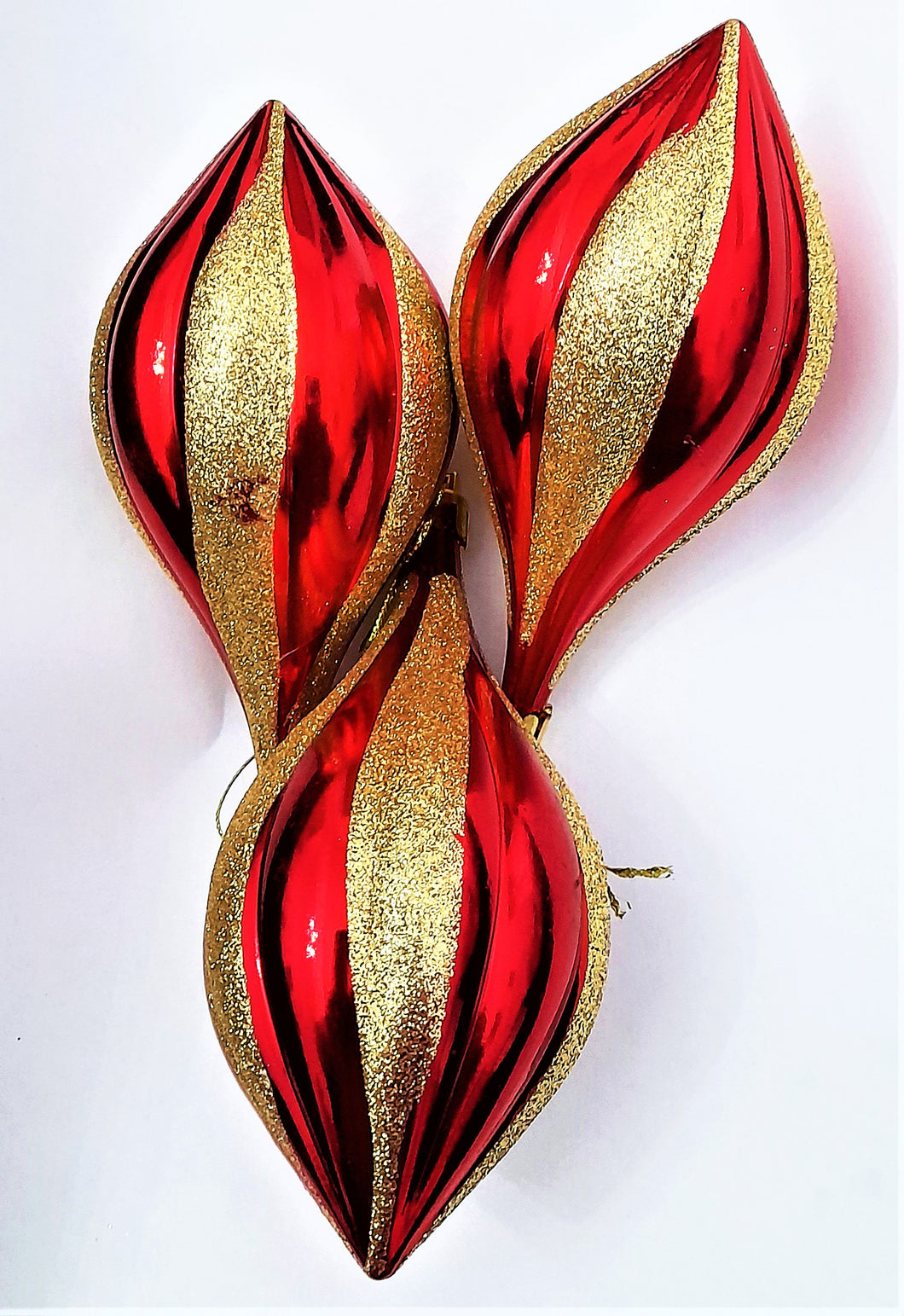 Set Globuri de Craciun Lacrima Ornamente de Brad Rosu Auriu 14 cm