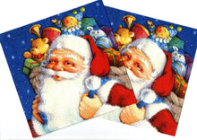 Încărcați imaginea în Galerie, Servetele Craciun Decorative de Masa Mosu  cu Sacul in Spinare Set 20 buc 33x33 cm