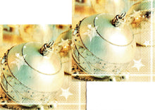 Încărcați imaginea în Galerie, Servetele de Masa cu Globuri de Craciun Pachet 8 Buc Glob Crem Gliterat