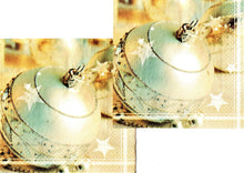 Încărcați imaginea în Galerie, Servetele Craciun Decorative de Masa Glob Crem Gliterat Set 10 buc 33x33 cm
