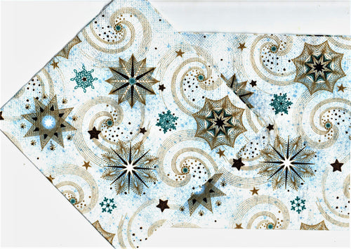 Servetele Craciun Decorative de Masa Stelute Fulg de Nea Set 10 buc 33x33 cm