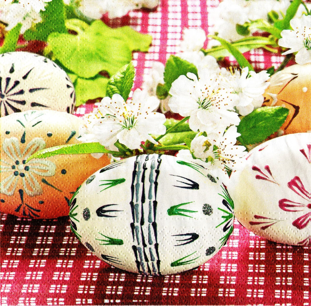 Servetele Decorative de Masa cu Paste Pachet 10 Buc Oua Decorate 33x33 cm