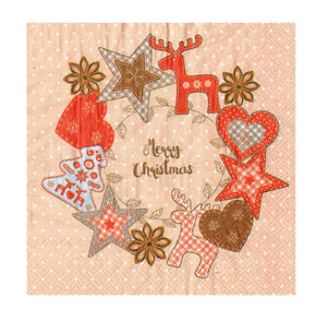Servetele Decorative de Masa cu Coronita Advent Pachet 20 Buc Jucarii si Ornamente Brad 33x33 cm Deo Hartie