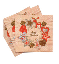 Încărcați imaginea în Galerie, Servetele Decorative de Masa cu Coronita Advent Pachet 20 Buc Jucarii si Ornamente Brad 33x33 cm