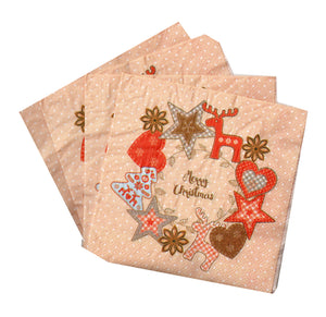 Servetele Decorative de Masa cu Coronita Advent Pachet 20 Buc Jucarii si Ornamente Brad 33x33 cm Cadou