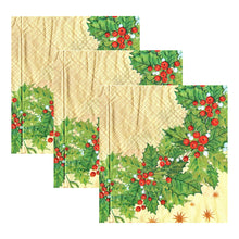 Încărcați imaginea în Galerie, Servetele Craciun Decorative de Masa Coronita Advent Pachet 10 Buc Macese si Funda Rosie de Brad 33x33 cm