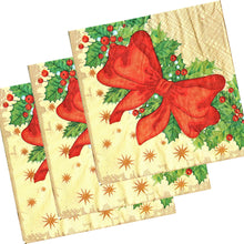 Încărcați imaginea în Galerie, Servetele Craciun Decorative de Masa Coronita Advent Pachet 10 Buc Macese si Funda Rosie de Brad 33x33 cm