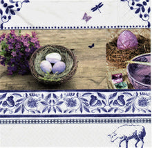 Încărcați imaginea în Galerie, Servetele de Masa de Paste Oua Lavanda si Viorele de Parma Set 10 buc 33x33 cm