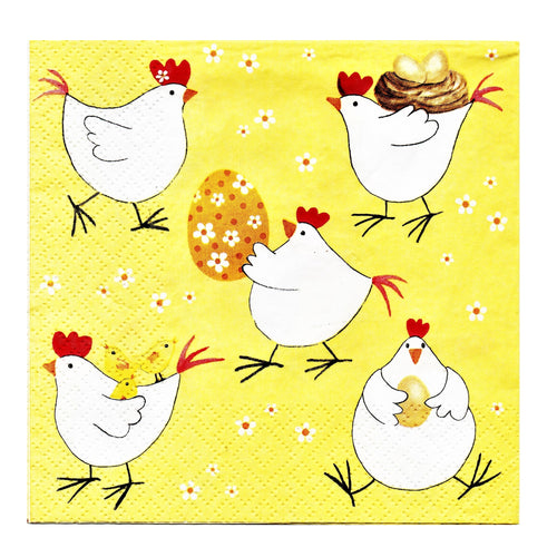Servetele Decorative de Masa cu Paste Gainuse Vesele cu Oua Set 10 Buc 33x33 cm
