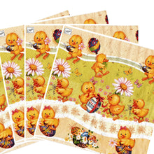Încărcați imaginea în Galerie, Servetele Decorative de Masa cu Paste Pachet 10 Buc Puisori Oua si Margarete 33x33 cm