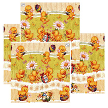 Încărcați imaginea în Galerie, Servetele Decorative de Masa cu Paste Pachet 10 Buc Puisori Oua si Margarete 33x33 cm