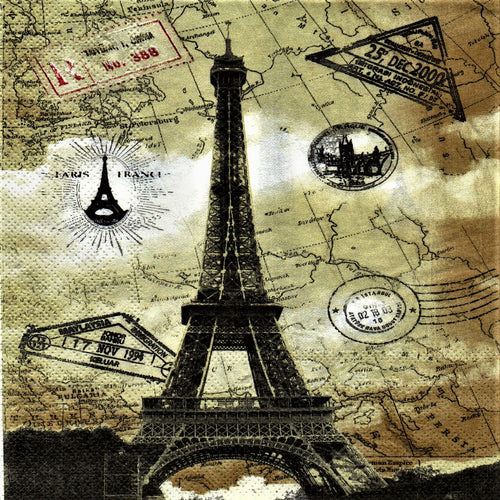 Servetele de Masa de Vintage Set 20 buc Turnuull Eiffel Paris