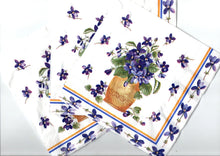 Încărcați imaginea în Galerie, Servetele cu Model Floral de Masa Pachet 20 Buc Violeta de Parma Albastru Indigo