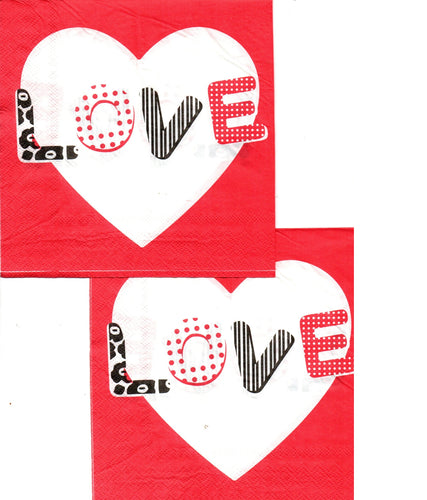 Servetele de Masa de Nunta Pachet 10 Buc Love 33x33 cm