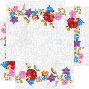 Servetele de Masa cu Motive Traditionale 10 buc Broderie Margine Multicolora Taraneasca 33x33 cm