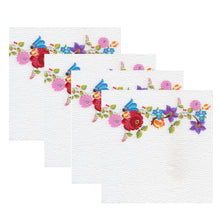 Încărcați imaginea în Galerie, Servetele Decorative de Masa cu Motive Traditionale 10 buc Broderie Margine Multicolora Taraneasca Romaneasca Set 10 buc 33x33 cm