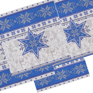 Servetele de Masa cu Motive Traditionale Albastru Pulover Cruce Stea Taranesc 10 buc 33x33 cm