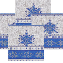 Încărcați imaginea în Galerie, Servetele de Masa cu Motive Traditionale Albastru Pulover Cruce Stea Taranesc 10 buc 33x33 cm