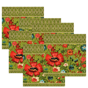 Set Party Servetele cu Motive Traditionale Tesatura Taraneasca Verde 10 buc Petrecere 33x33 cm decorative de masa