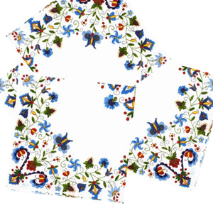 Set Party Servetele cu Motive Traditionale Taranesti Populare Broderie Albastra Taraneasca 10 buc Pachet 33x33 cm Decor Hartie
