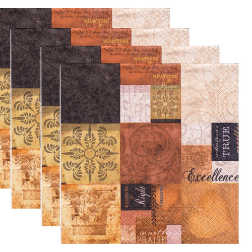 Servetele Decorative de Masa Set 10 buc Imprimeu Colaj Vintage Excellence Set 10 buc 33x33 cm