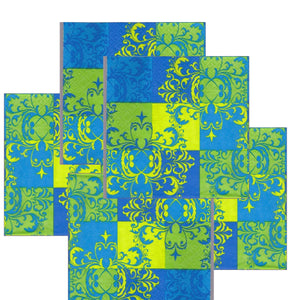 Servetele Decorative de Masa din Hartie Imprima Baroc Verde Albastru Galben 33x33 cm Set 10 buc Pachet