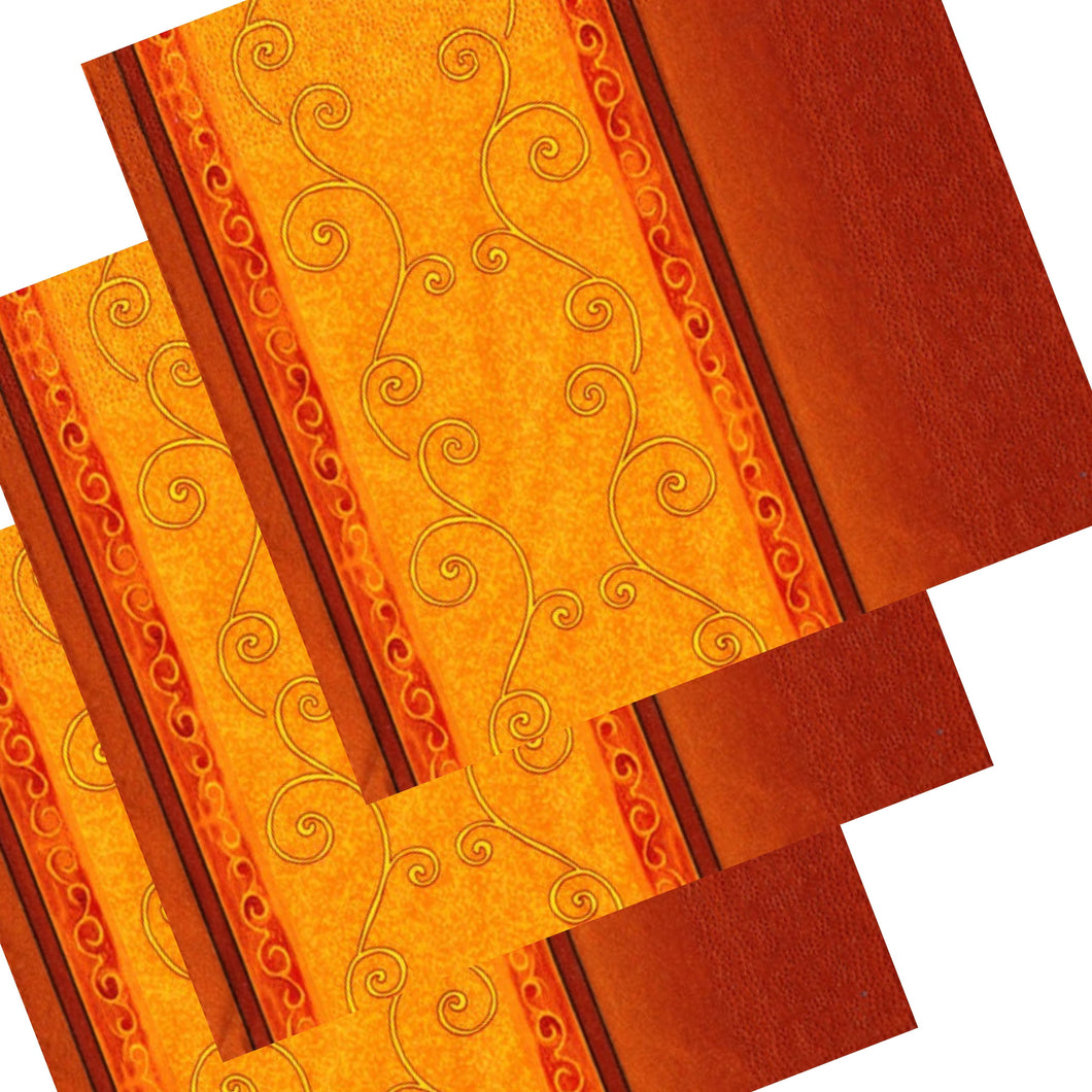 Servetele Decorative de Masa din Hartie Imprimeu Filigranat Auriu Maro 33x33 cm Set 10 buc