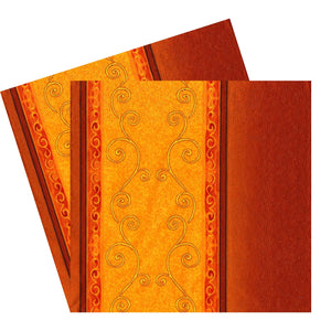 Servetele Decorative de Masa din Hartie Imprimeu Filigranat Auriu Maro 33x33 cm Set 10 buc Reciclabila