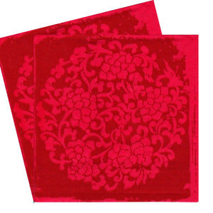 Servetele de Masa cu Imprimeu Mandala Rosie Indiana Catifea Set 10 buc 33x33 cm