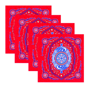 Servetele de Masa cu Motive Traditionale Mandala Etnica Indiana Pachet 10 buc 33x33 cm