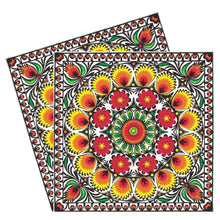 Încărcați imaginea în Galerie, Servetele de Masa cu Motive Traditionale Mandala Etnica Portocalie Pachet 10 buc 33x33 cm