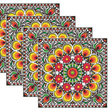Încărcați imaginea în Galerie, Servetele de Masa cu Motive Traditionale Mandala Etnica Portocalie Pachet 10 buc 33x33 cm