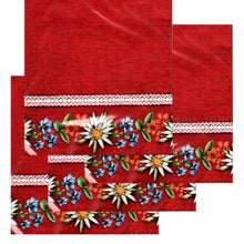 Încărcați imaginea în Galerie, Servetele de Masa cu Motive Traditionale Margine Broderie Fond Rosu Pachet 10 buc 33x33 cm
