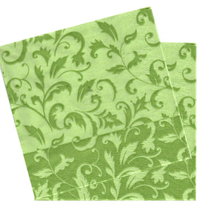 Servetele de Masa cu Imprimeu Decorative Baroc Verde Fistic Set Pachet 10 buc 33x33 cm