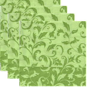 Servetele de Masa cu Imprimeu Decorative Baroc Verde Fistic Set Pachet 10 buc 33x33 cm