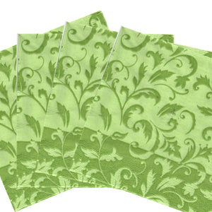 Servetele de Masa cu Imprimeu Decorative Baroc Verde Fistic Set Pachet 10 buc 33x33 cm