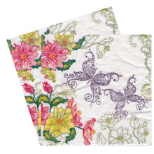 Încărcați imaginea în Galerie, Servetele de Masa cu Imprimeu Fluturi Filigran cu Flori Pachet Set 10 buc 33X33 cm