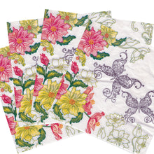 Încărcați imaginea în Galerie, Servetele de Masa cu Imprimeu Fluturi Filigran cu Flori Pachet Set 10 buc 33X33 cm