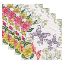 Încărcați imaginea în Galerie, Servetele de Masa cu Imprimeu Fluturi Filigran cu Flori Pachet Set 10 buc 33X33 cm
