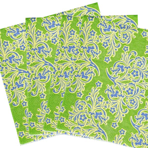 Servetele Decorative de Masa din Hartie Imprima Buchete Albastre-Verzi 33x33 cm Set 10 buc Celuloza