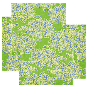 Servetele de Masa cu Imprimeu Buchete Albastre-Verzi Set 10 buc 33x33 cm