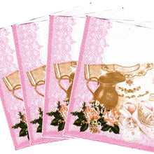 Încărcați imaginea în Galerie, Servetele de Masa de Botez Set Pachet 10 buc Camasuta Botosei Fetita Roz cu Papucei 33x33 cm