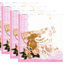 Încărcați imaginea în Galerie, Servetele de Masa de Botez Set Pachet 10 buc Camasuta Botosei Fetita Roz cu Papucei 33x33 cm