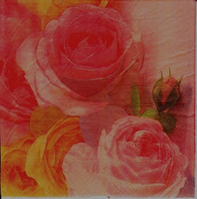 Încărcați imaginea în Galerie, Servetele de Masa cu Flori Pachet 10 Buc Trandafiri Roz si Galbeni