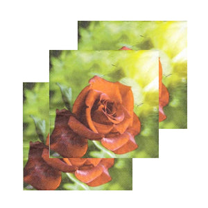 Servetele cu Model Floral de Masa Pachet 10 Buc Trandafir Rosu din Gradina Mea 33x33 cm