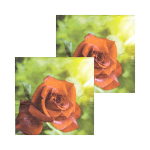 Servetele cu Model Floral de Masa Pachet 10 Buc Trandafir Rosu din Gradina Mea 33x33 cm